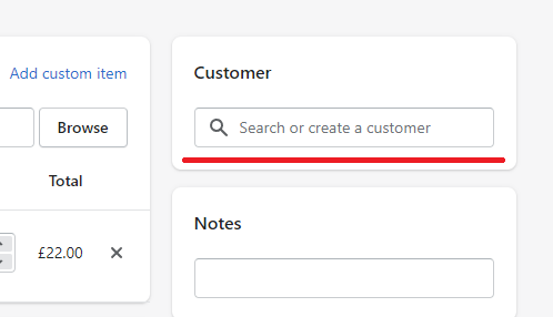 Shopify add a customer to a test order