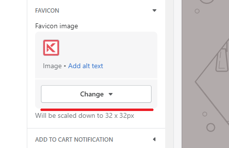 Shopify change favicon button